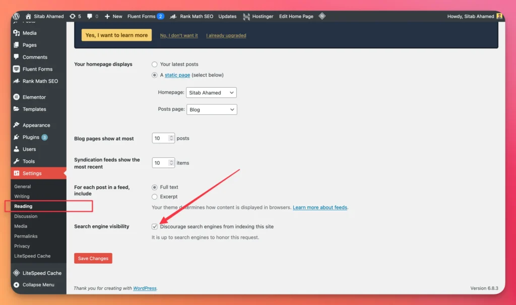 Discourage search engines