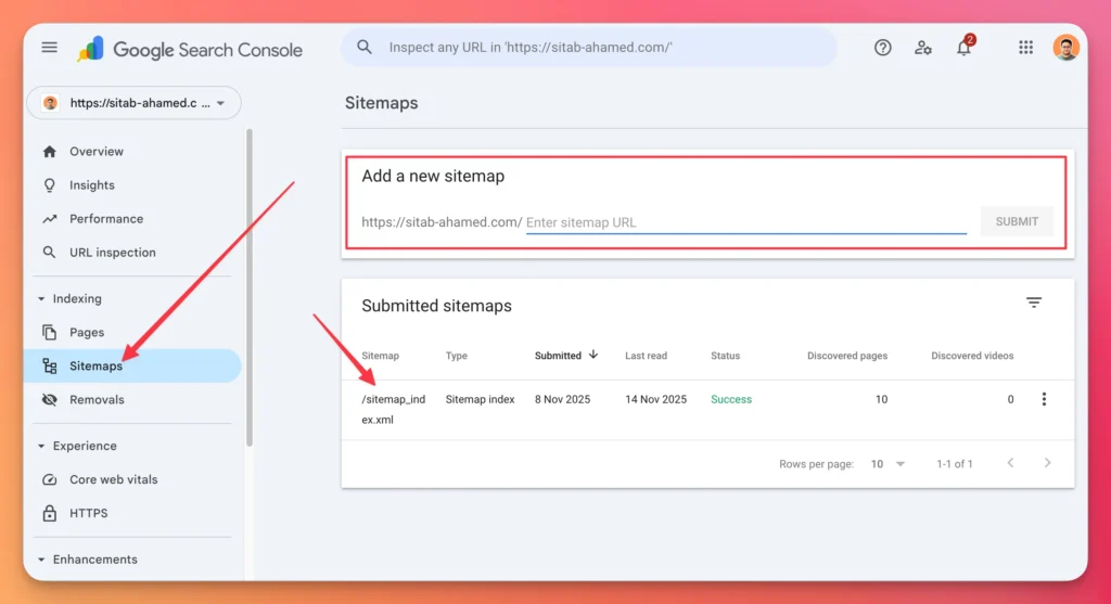Submit your sitemap through Google Search Console